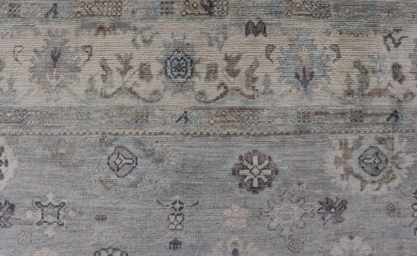 Measures: 9'2 x 12'0 Neutral Color Palette All - Over Floral Design Turkish Oushak Rug. Keivan Woven Arts / rug EN - 15249, country of origin / type: Turkey / Oushak This traditional Oushak rug from Turkey features a subdued, neutral color palet... - Keivan Woven ArtsEN - 15249 - 22440Rug