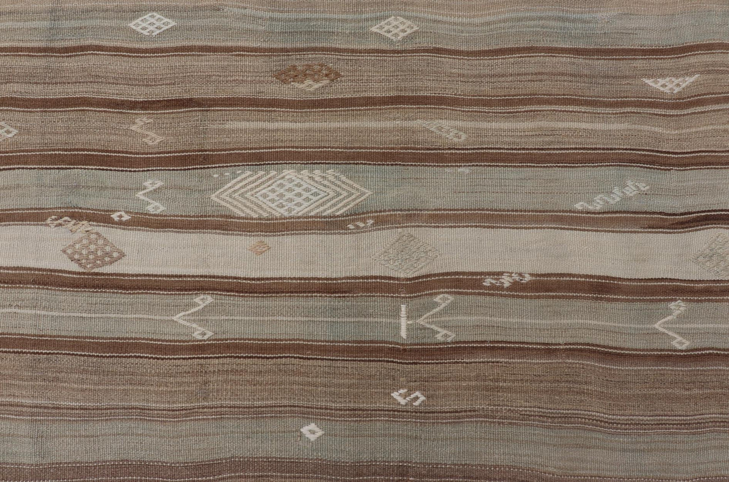 Vintage Turkish Kars Gallery Rug With Geometric Patterns - Keivan Woven ArtsEN - 15524