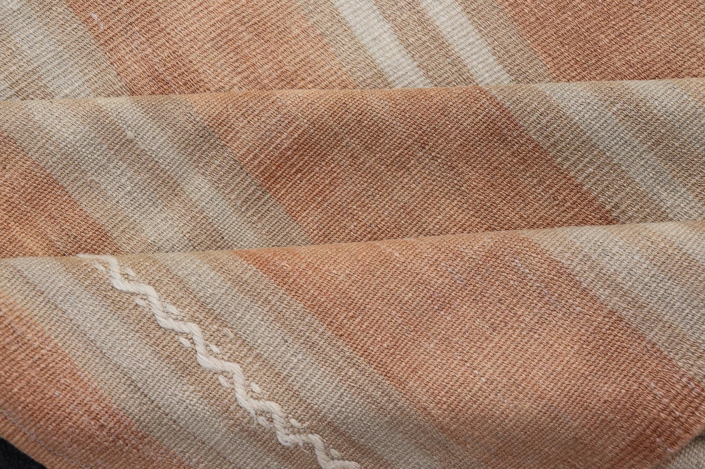 Warm Earth Tone Turkish Vintage Kilim Rug - Keivan Woven ArtsEN - 15879Rug