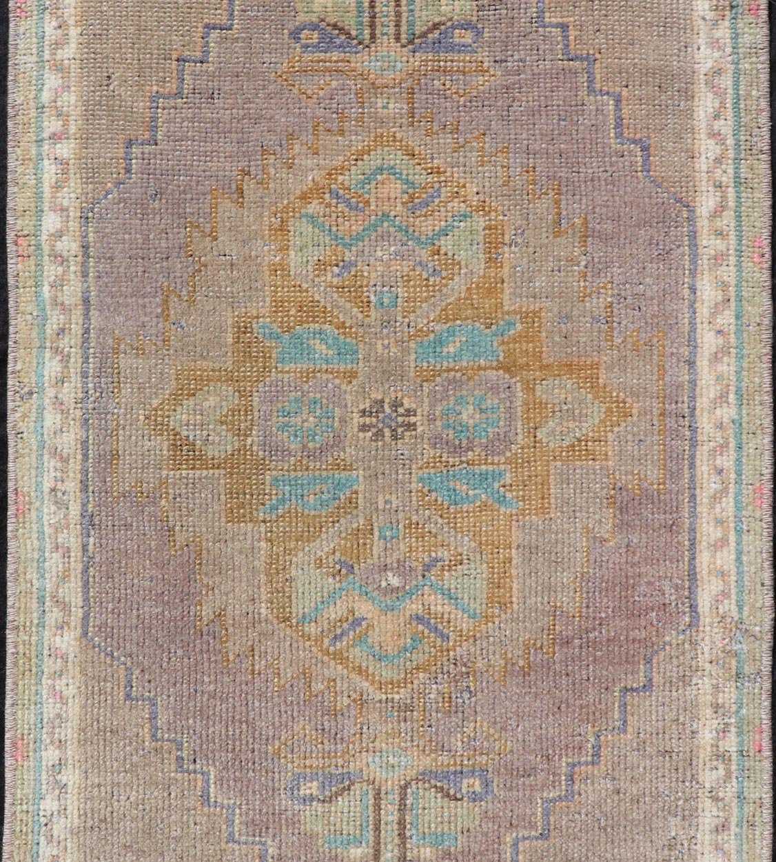 Vintage Turkish Oushak Rug with All - Over Sub - Geometric Medallion Design Vintage small Turkish Oushak Rug with All - Over Sub - Geometric Medallion Design. Keivan Woven Arts / rug EN - 15931, country of origin / type: Turkey / Oushak, circa 1950 ... - Keivan Woven ArtsEN - 15931 - 24163Rug