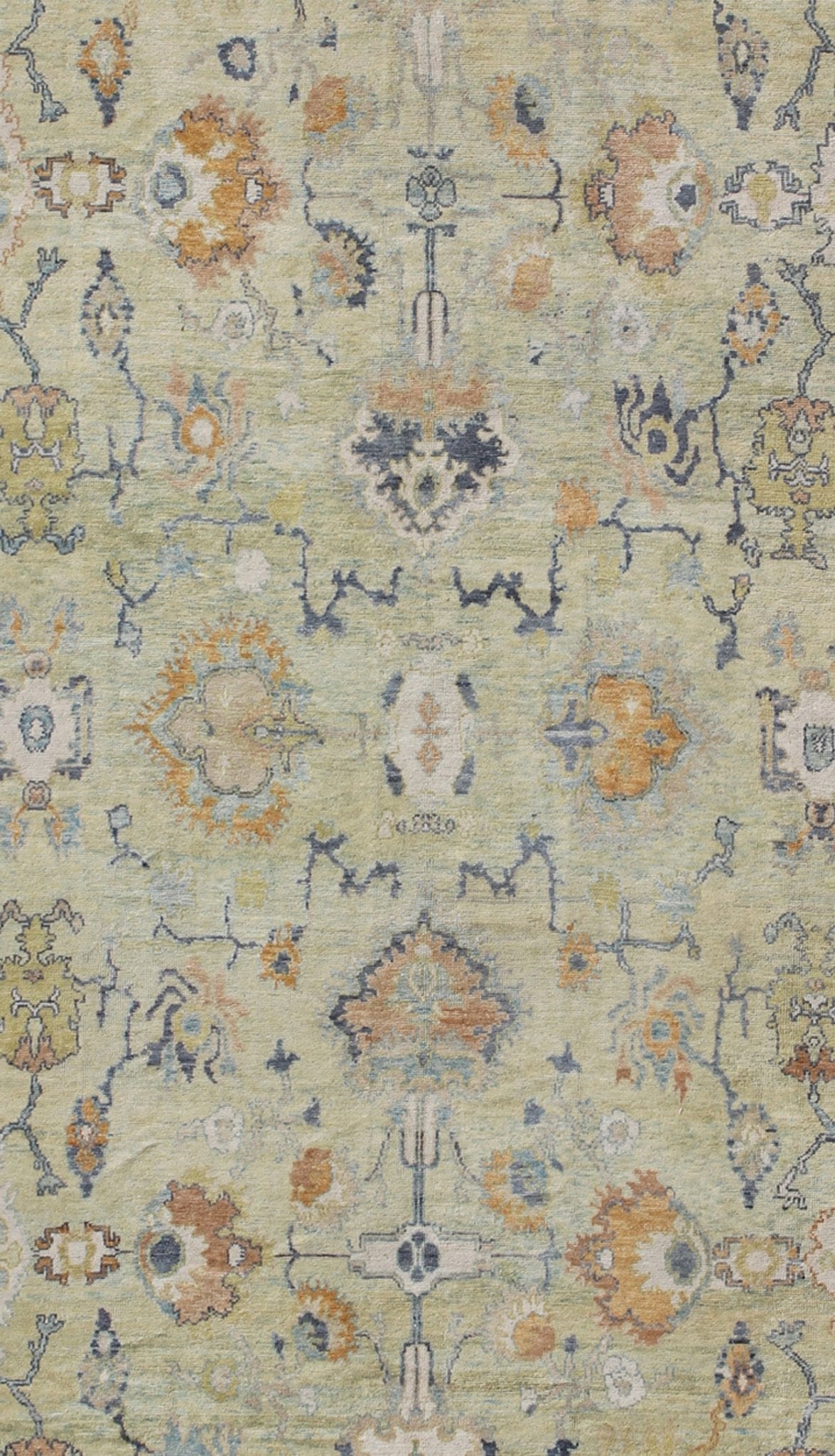 Turkish Oushak Rug with Neutral Color Palette and All - Over Flower Design Turkish Oushak rug with neutral color palette and all - over flower design. Keivan Woven Arts / rug EN - 165700, country of origin / type: Turkey / Oushak Measures: 10'9 x 1... - Keivan Woven ArtsEN - 165700 - 9080Rug
