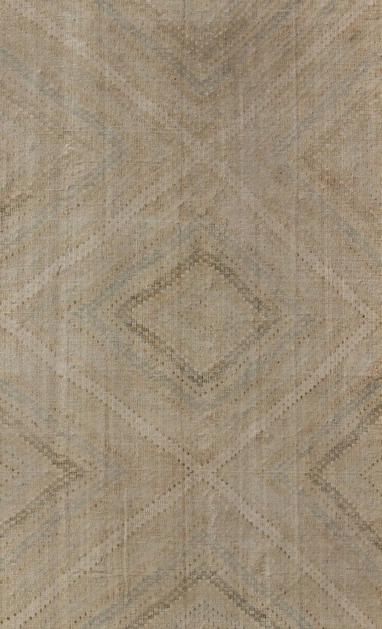 Vintage Turkish Embroidered Rug in Shades of Brown With Geometric Diamond Design Subdued and subtle brown - toned embroidered Turkish Kilim vintage rug with diamond design, Keivan Woven Arts / rug en - 176646, country of origin / type: Turkey / Kili... - Keivan Woven ArtsEN - 176646 - 11050Rug