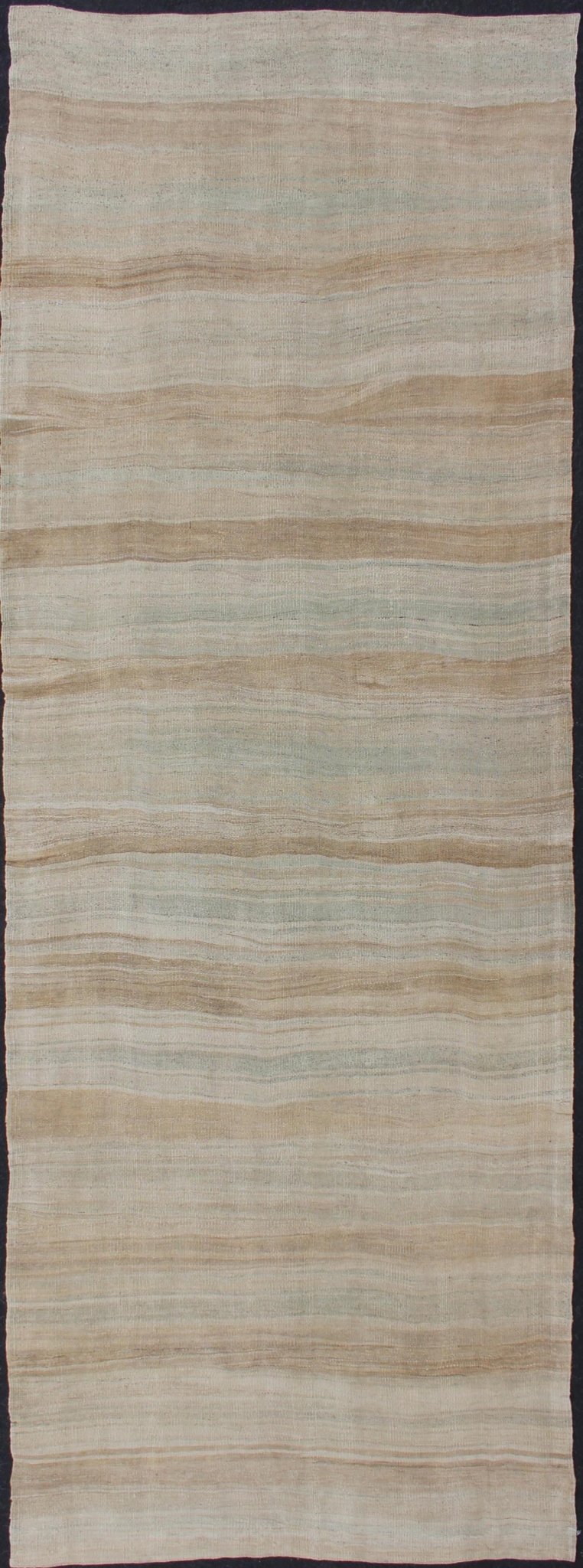 Striped Flat - Weave Vintage Turkish Kilim Wide Gallery Runner With Light Colors Stripe design Kilim gallery runner from Turkey. Keivan Woven Arts / rug EN - 176830, country of origin / type: Turkey / Kilim, circa 1950 This lightly - colore... - Keivan Woven ArtsEN - 176830 - 11956Rug