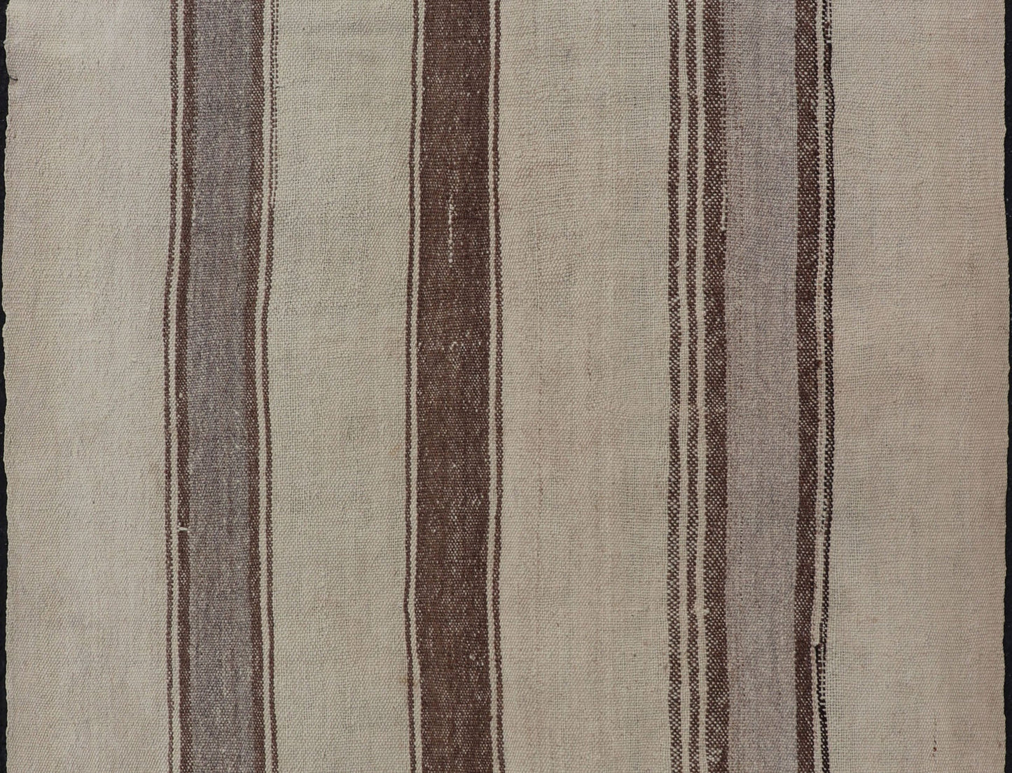 Vintage Turkish Kilim with Vertical Stripes in Tan, Taupe, Cream and Brown Vintage Kilim small Rug in Tan, Gray, Taupe, Cream & Brown, Keivan Woven Arts rug EN - 178677, country of origin / type: Turkey / Kilim, circa Mid - 20th Century. Mea... - Keivan Woven ArtsEN - 178677 - 18443Rug