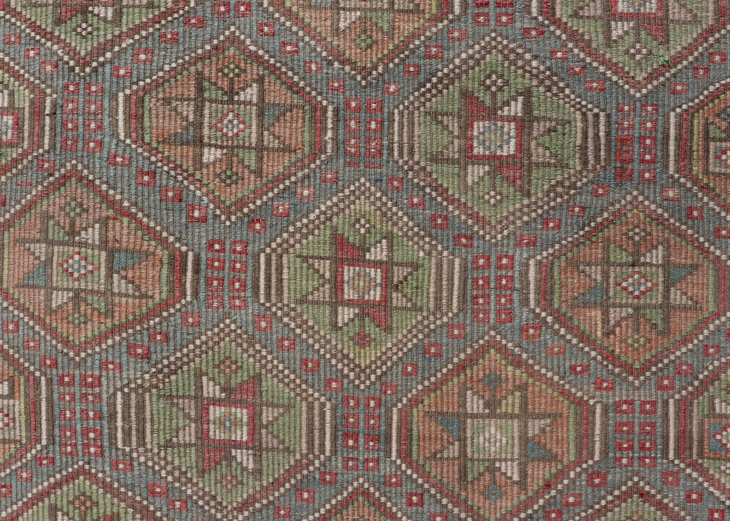 Colorful Vintage Turkish Flat - Weave Tribal Motif Kilim with Embroideries Colorful Vintage Turkish Flat - Weave Tribal Motif Kilim with Embroideries. Keivan Woven Arts / rug /EN - 178922 Mid - 20th Century This Embroidered kilim rug from Turkey... - Keivan Woven ArtsEN - 178922 - 17538Rug