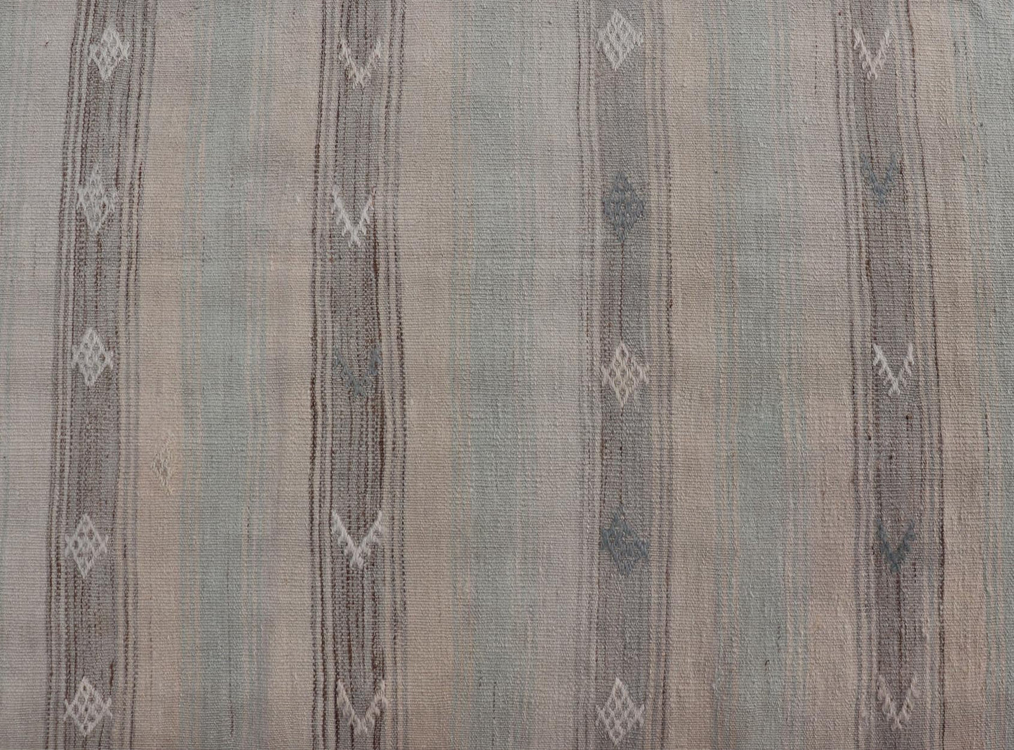 Vintage Turkish Kilim Runner with Horizontal Stripes and Tribal Motifs Vintage Kilim Runner, rug EN - 179377, country of origin / type: Turkey / Kilim, circa Mid - 20th Century. Measures: 2'8 x 10'10. - Keivan Woven ArtsEN - 179377 - 18601Rug