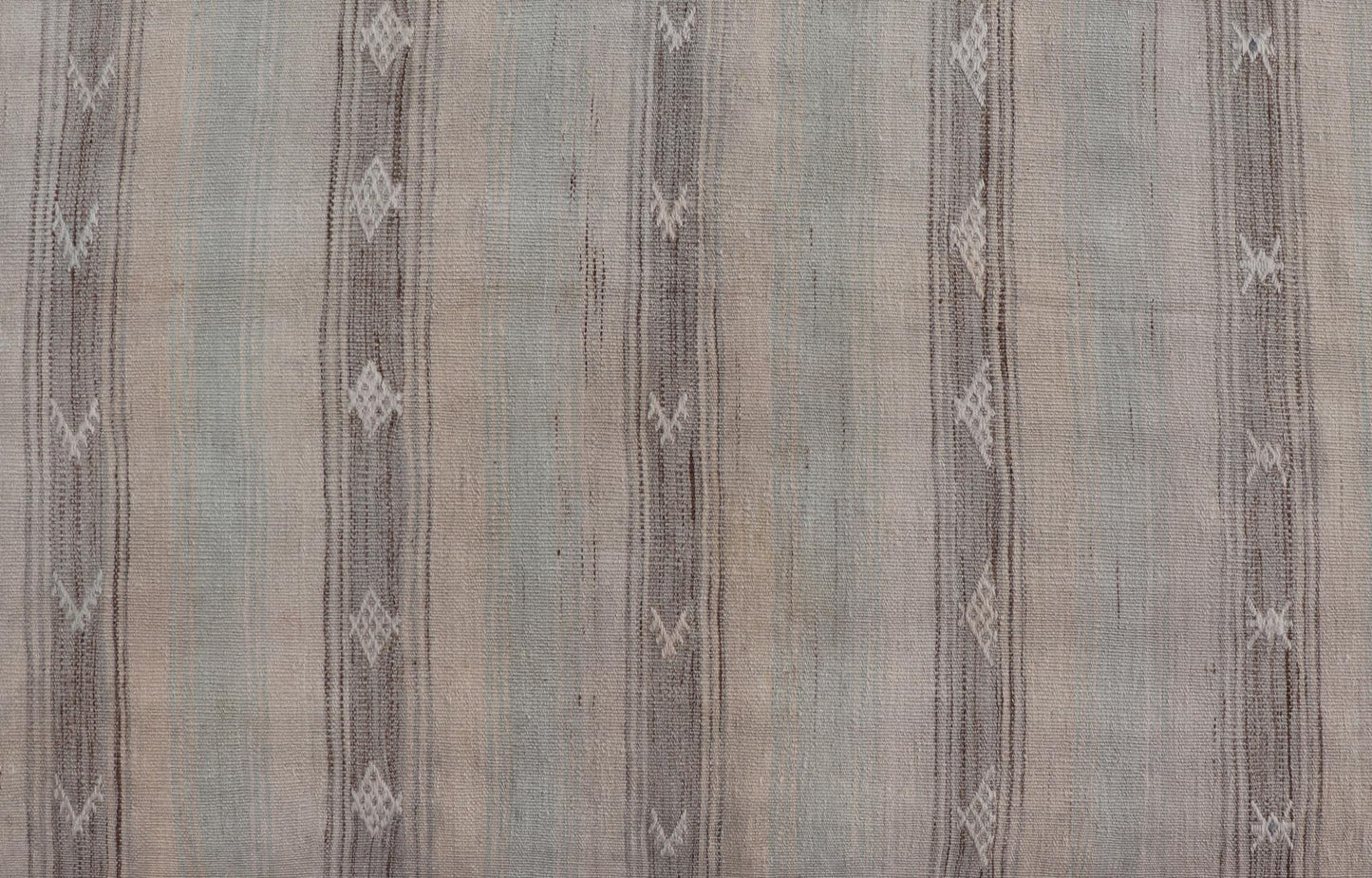Vintage Turkish Kilim Runner with Horizontal Stripes and Tribal Motifs Vintage Kilim Runner, rug EN - 179377, country of origin / type: Turkey / Kilim, circa Mid - 20th Century. Measures: 2'8 x 10'10. - Keivan Woven ArtsEN - 179377 - 18601Rug