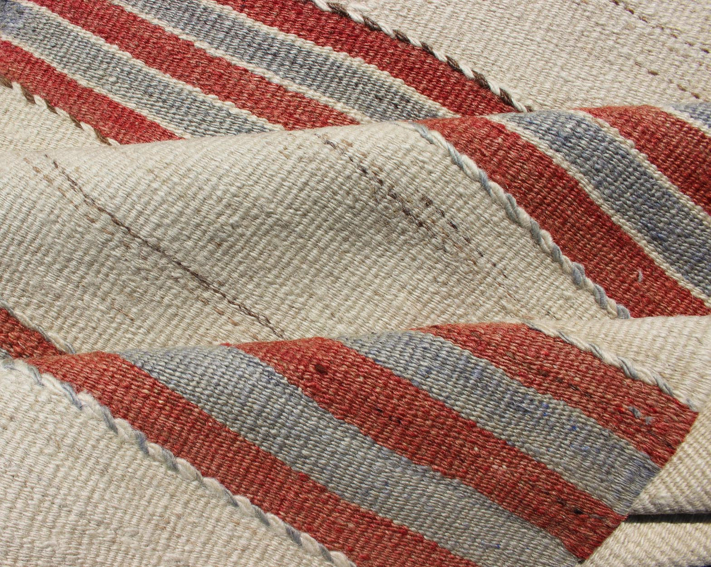 Vintage Hand Woven Turkish Kilim Runner with Stripe and Modern Design. Keivan Woven Arts / rug EN - 179676, country of origin / type: Turkey / Kilim, circa 1950 Measures: 2'3 x 6'2 This vintage flat - woven Kilim runner features a Minimalist design ... - Keivan Woven ArtsEN - 179676 - 11757Rug
