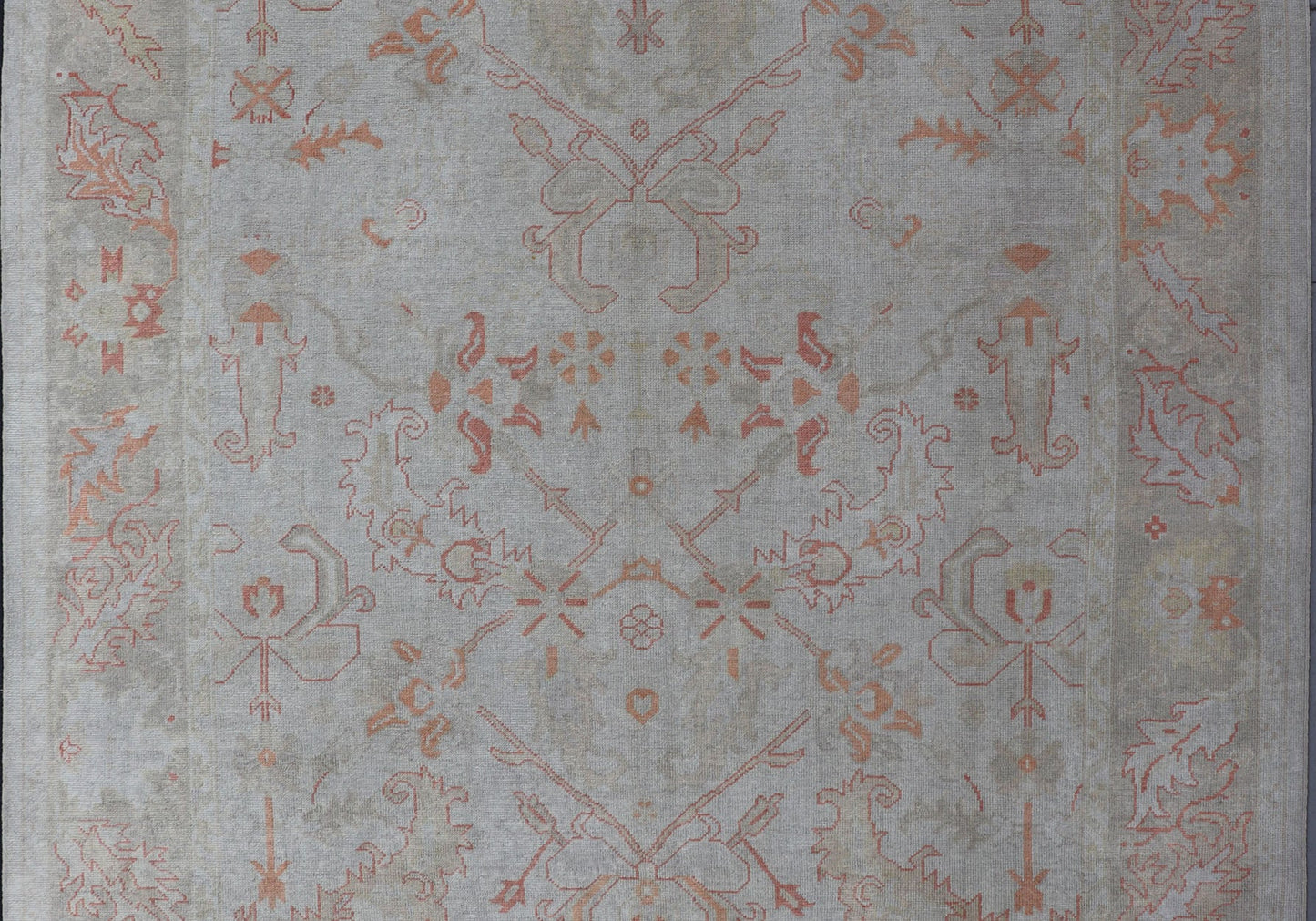 Turkish Oushak with Muted Color Palette and All - Over Design by Keivan Woven Arts. Keivan Woven Arts / rug EN - 5058, country of origin / type: Turkey / Oushak. Measures: 9'6 x 12'7 This sub geometric Oushak rug from Turkey features subdued colors... - Keivan Woven ArtsEN - 5058 - 14464Rug
