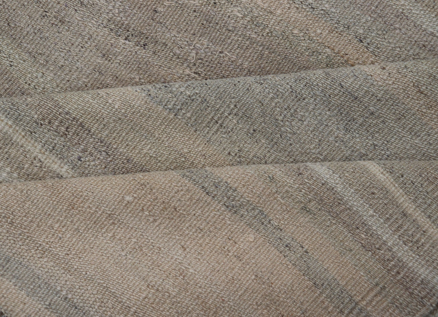 Vintage Turkish Kilim with Stripes in Taupe, Gray, Tan, Cream and Brown Vintage Turkish Kilim with Stripes in Taupe, Gray, Tan, Cream and Brown. Keivan Woven Arts / rug EN - P13422, country of origin / type: Turkey / Kilim, circa Mid - 20th Century.... - Keivan Woven ArtsEN - P13422 - 17814Rug