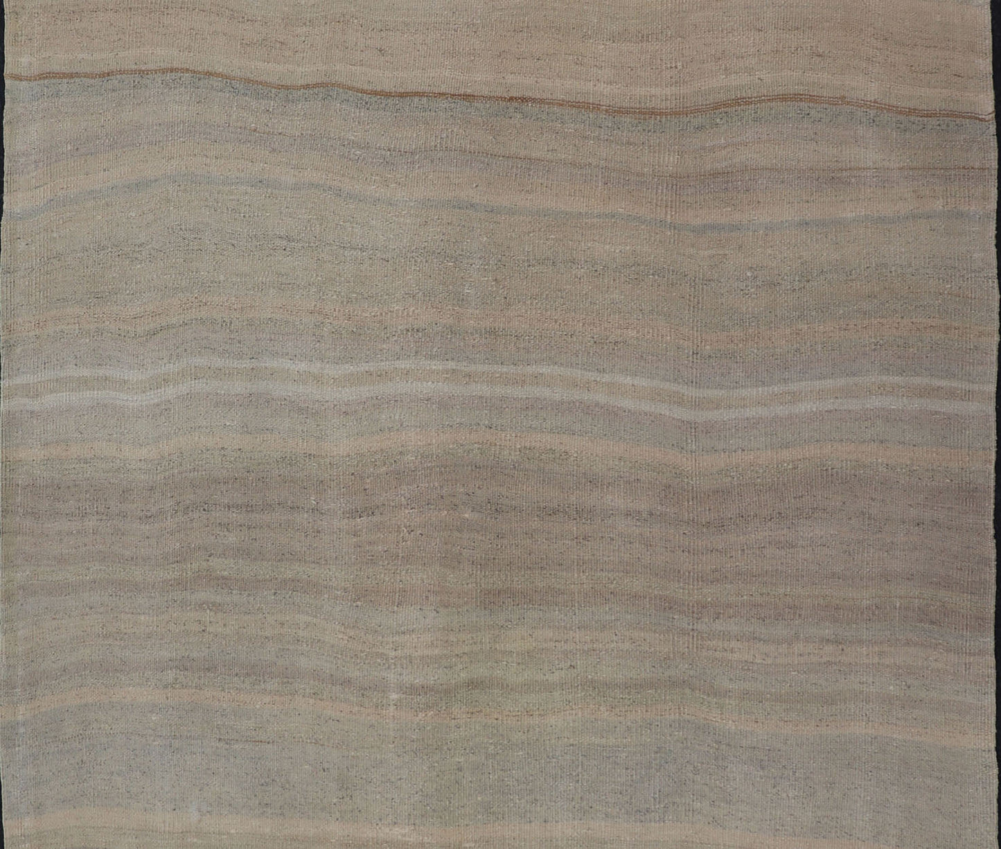 Vintage Turkish Kilim with Stripes in Taupe, Gray, Tan, Cream and Brown Vintage Turkish Kilim with Stripes in Taupe, Gray, Tan, Cream and Brown. Keivan Woven Arts / rug EN - P13422, country of origin / type: Turkey / Kilim, circa Mid - 20th Century.... - Keivan Woven ArtsEN - P13422 - 17814Rug