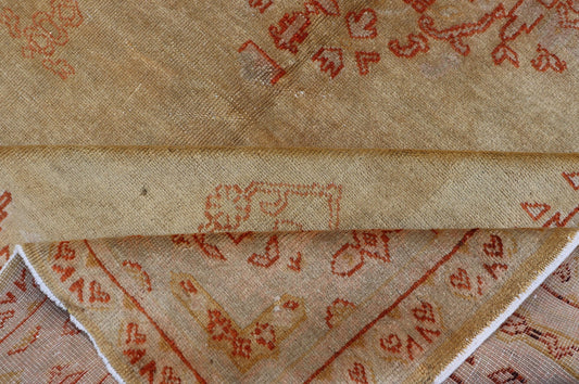 Antique Turkish Borlu Oushak Rug This sophisticated antique borlu Oushak rug was hand woven around the turn of the nineteenth century. It bears an intricate central medallion along with sub geometric motifs carefully placed throughout the field.... - Keivan Woven ArtsF - 0205 - 768