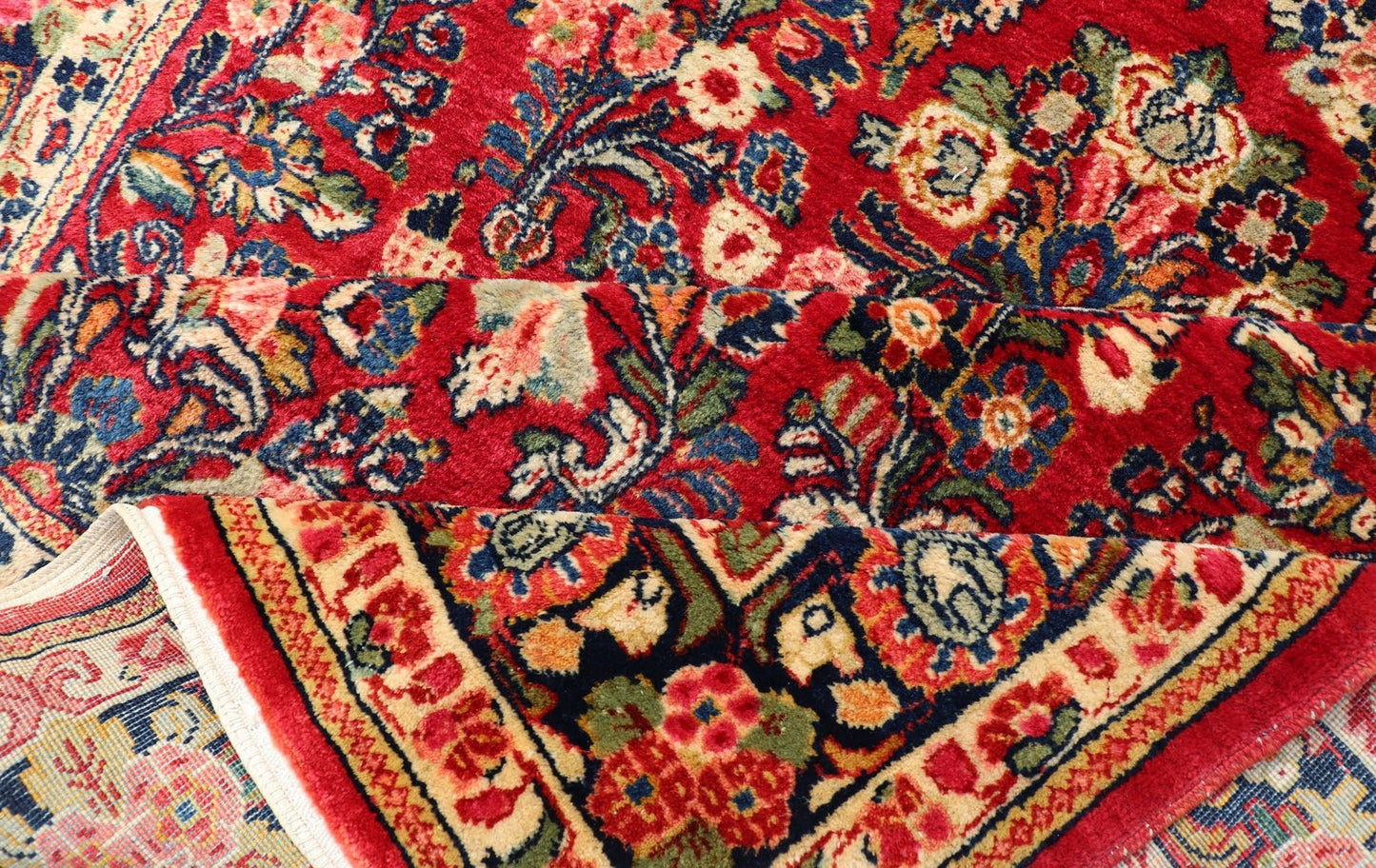 Keivan Woven Arts - Antique Sarouk Long Gallery Runner With All - Over Flower Design in Red Background rug f - 0208, country of origin / type: Iran / Sarouk Farahan, circa 1920 This outstanding antique Sarouk gallery runner from the 1920s is ... - Keivan Woven ArtsF - 0208 - 840