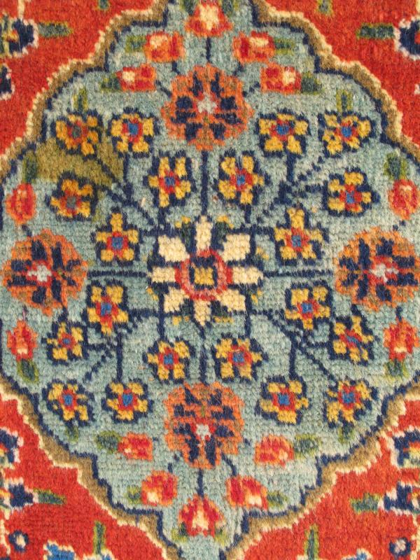 Colorful Antique Tabriz Rug with Circular Medallion, Palmettes and Floral Motifs This spectacular Persian Tabriz bears magnificent splendor indicative of royal tastes, which sought perfection in balance and palette. The circular, script - style me... - Keivan Woven ArtsF - 1102 - 2335Rug