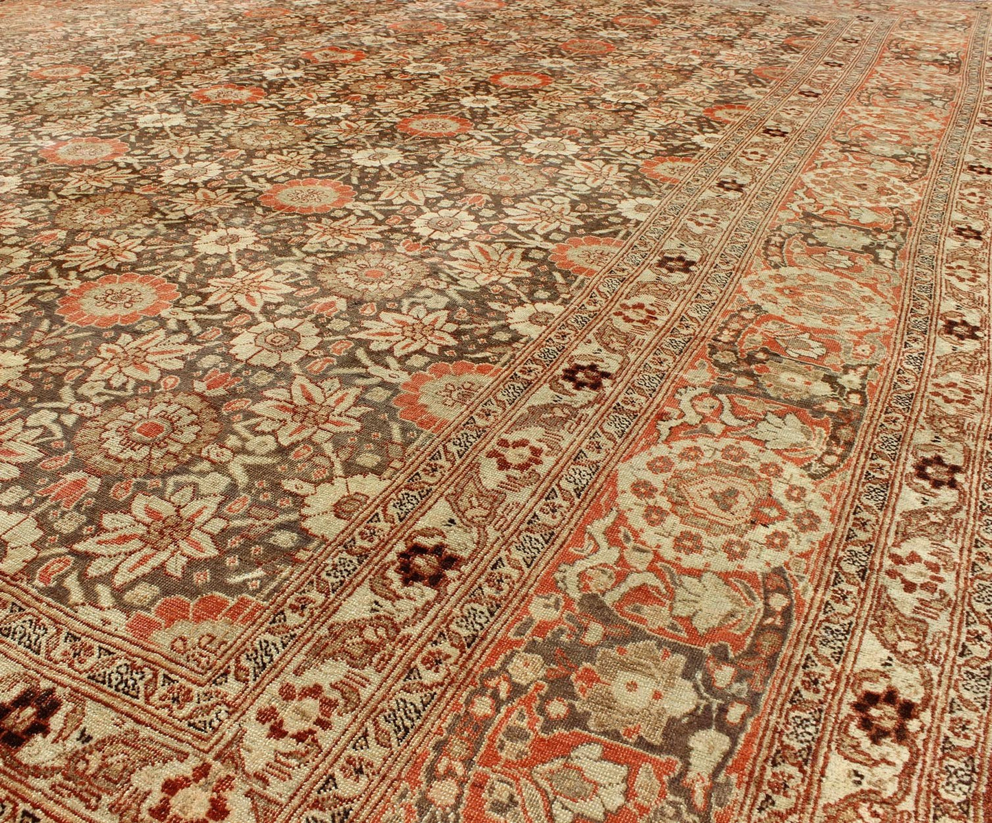 Antique Persian Haj Jalili Tabriz Rug - G - 0701 This exemplary Tabriz Haj Jalili rug is a masterpiece of the Craft, flourishing an incredible intricate pattern of vine - scrolls and palmettes. A testament to the amazing heights of craftsmanship achie... - Keivan Woven ArtsG - 0701 - 1823Rug