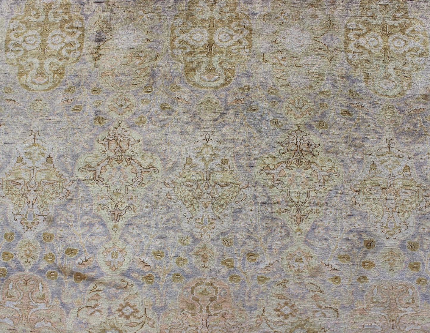 Silk Turkish Sivas with All - Over Stylized Design in Gold, Lavender and Cream kwarugs Antique Turkish Sivas rug with all - over stylized design in gold, lavender and cream. Keivan Woven Arts / rug G - 1102, country of origin / type: Turkey / Sivas, c... - Keivan Woven ArtsG - 1102 - 814Rug