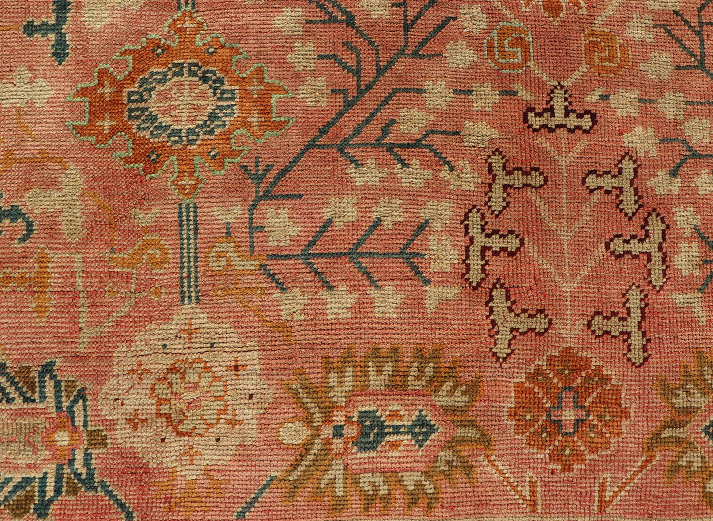 Exceptional Large Antique Turkish Oushak This exceptionally elegant antique Oushak carpet, of considerably ample size, dates back to around the end of the 19th Century and beautifully illustrates the impeccable craftsmanship and artistry of earl... - Keivan Woven ArtsG - 1105 - 1851Rug