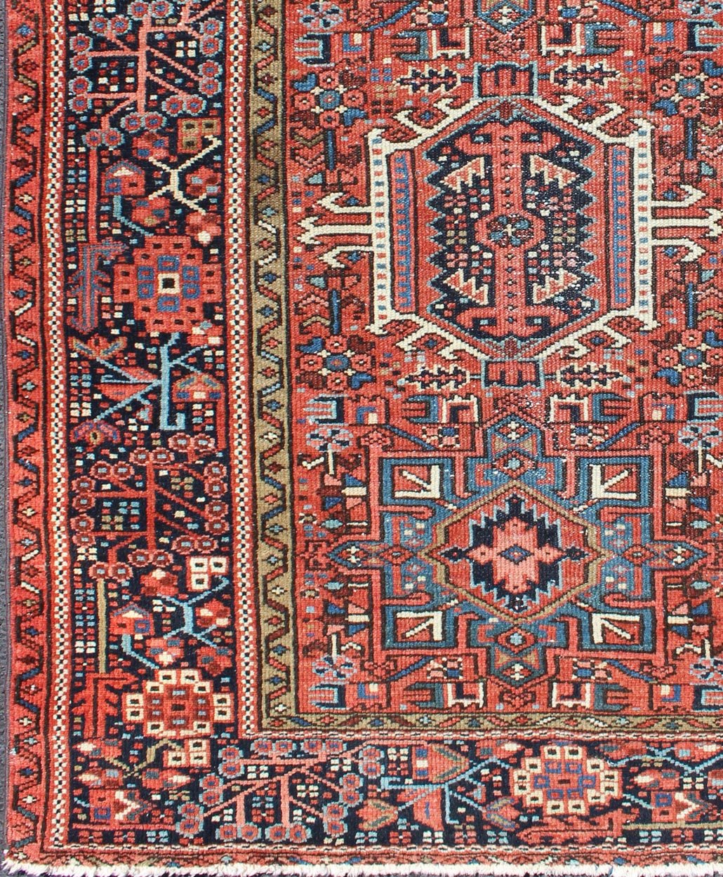 Karadjeh Persian antique rug with detailed geometric design, Keivan Woven Arts / rug gng - 4737, country of origin / type: Iran / Karadjeh, circa 1920 This early 20th century, handwoven antique Persian Karadjeh rug features a red - colored field imb... - Keivan Woven ArtsGNG - 4737 - 9894Rug