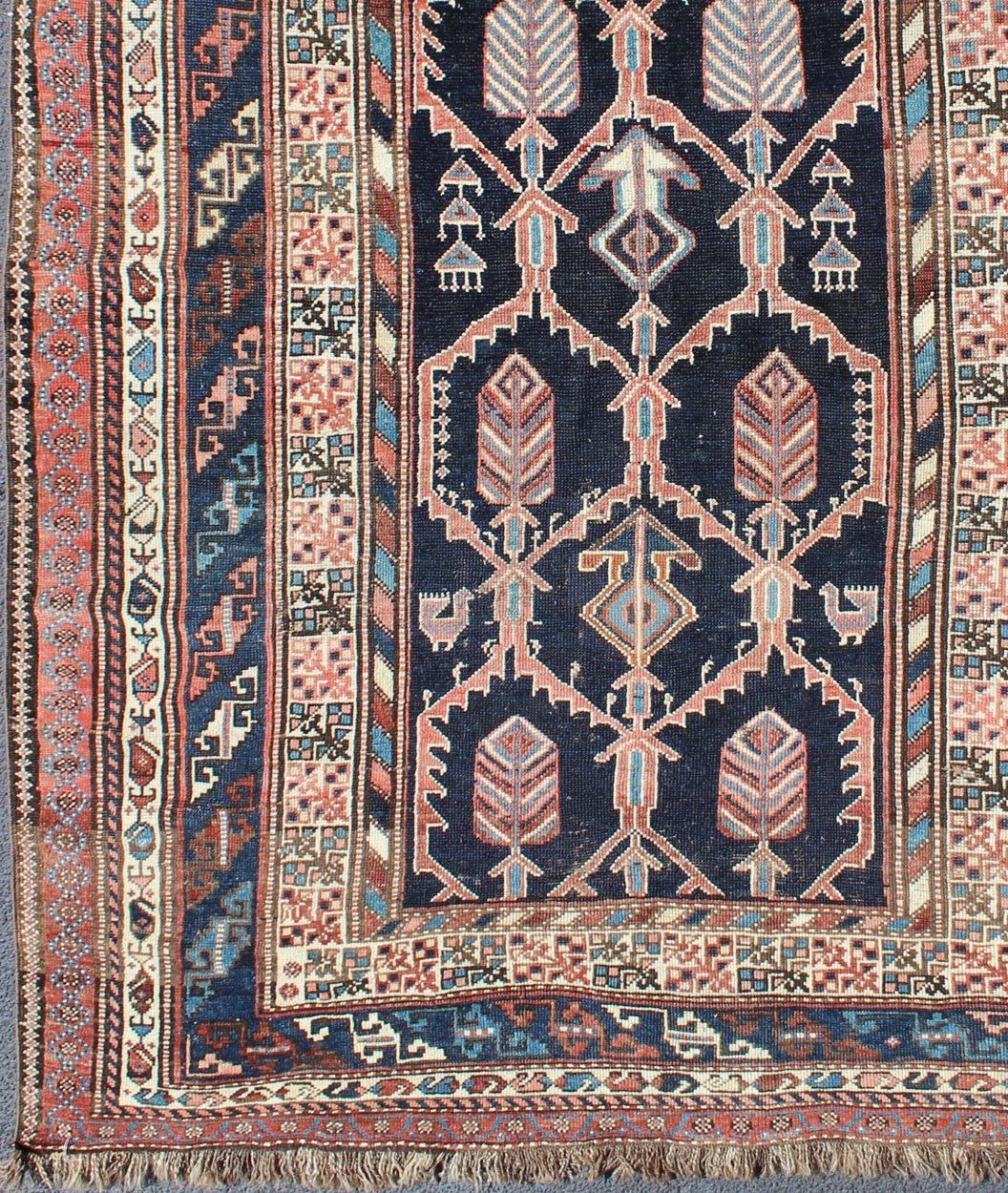 Geometric Design Antique Persian Afshar Rug with Multi - Layered Border Layered Border Design Persian Afshar Antique Rug with Interconnected Motifs, rug gng - 4751, country of origin / type: Iran / Afshar, circa 1910s. Bold geometry, rich sym... - Keivan Woven ArtsGNG - 4751 - 9922Rug