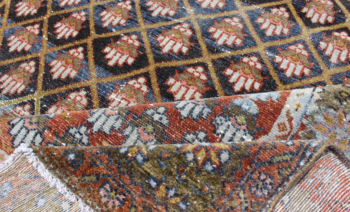 Colorful Antique Hand Knotted Persian Hamadan Rug With Tribal Motif Design Antique Persian Hamadan rug with gorgeous blue and colorful design. Keivan Woven Arts / rug GNG - 4762, country of origin / type: Iran / Hamadan, circa 1920. This an... - Keivan Woven ArtsGNG - 4762 - 9938Rug