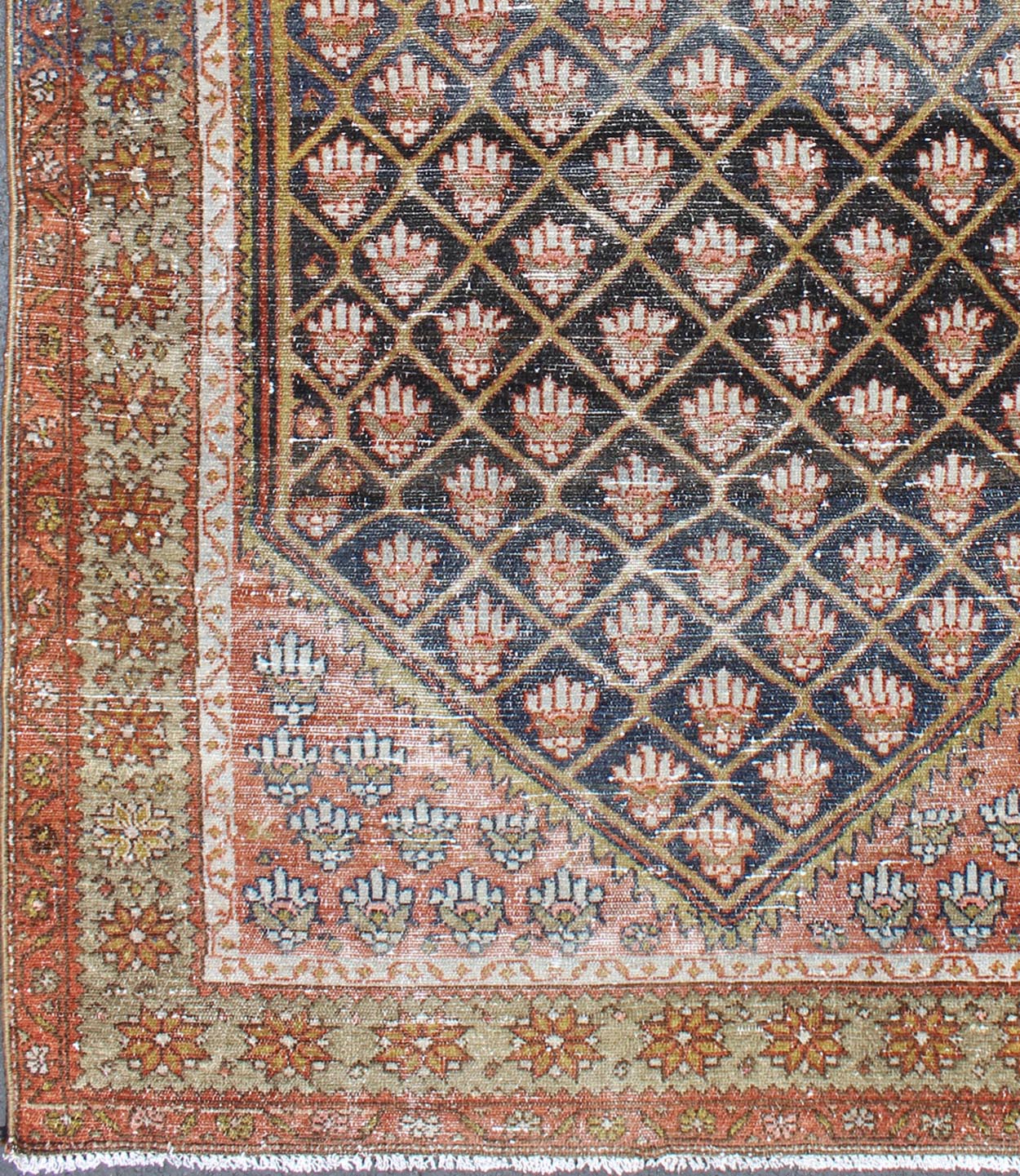 Colorful Antique Hand Knotted Persian Hamadan Rug With Tribal Motif Design Antique Persian Hamadan rug with gorgeous blue and colorful design. Keivan Woven Arts / rug GNG - 4762, country of origin / type: Iran / Hamadan, circa 1920. This an... - Keivan Woven ArtsGNG - 4762 - 9938Rug