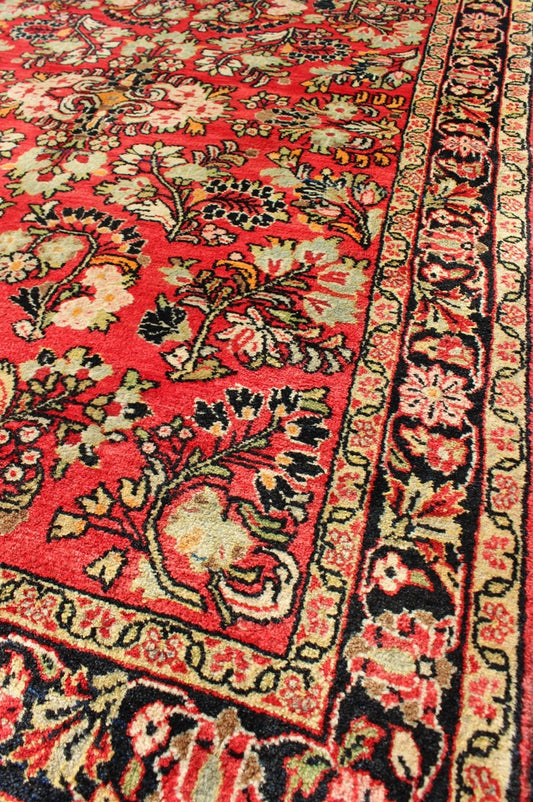 Keivan Woven Arts, Got - 403, Antique Sarouk Rug. Antique Persian Sarouk rug with all - over Floral design in rich red, onyx black, rug got - 403, country of origin / type: Iran / Sarouk, circa 1930's - This immaculately woven early - 20th century Sarouk r... - Keivan Woven ArtsGOT - 403 - 4006