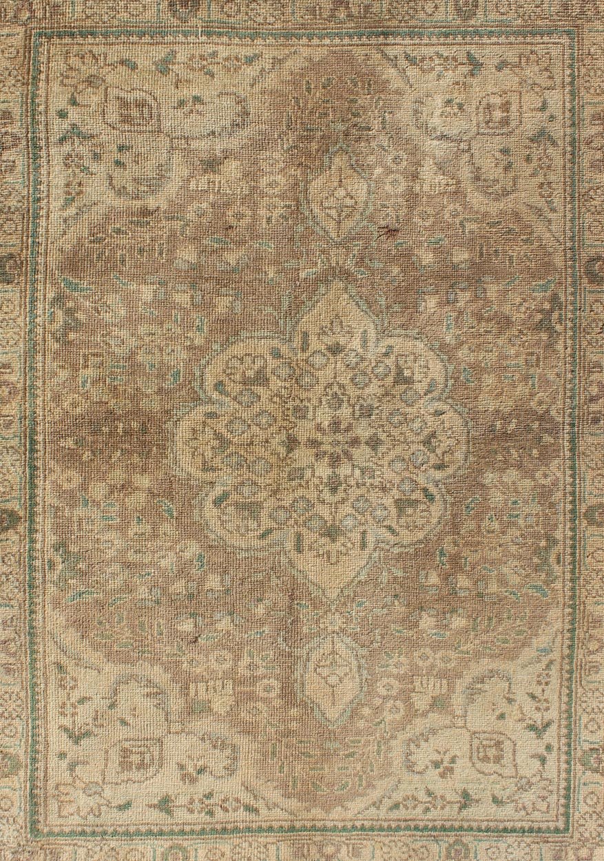 Keivan Woven Arts, H - 102 - 38, 1950s Semi Antique Tabriz Rug. Medallion style Tabriz Persian vintage rug with swirling garden pattern, rug h - 102 - 38, country of origin / type: Iran / Tabriz, circa 1950 This spectacular Persian Tabriz bears a magnif... - Keivan Woven ArtsH - 102 - 38 - 1780Rug