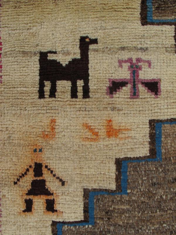 Persian Vintage Unique Gabbeh Rug With Tribal Design of Medallions and Tribal Figures Keivan Woven Arts - Persian Gabbeh vintage rug with medallions in brown, cream, red and green, rug H - 1205 - 05, country of origin / type: Iran / Gabbeh, circa 1950... - Keivan Woven ArtsH - 1205 - 05 - 4142Rug