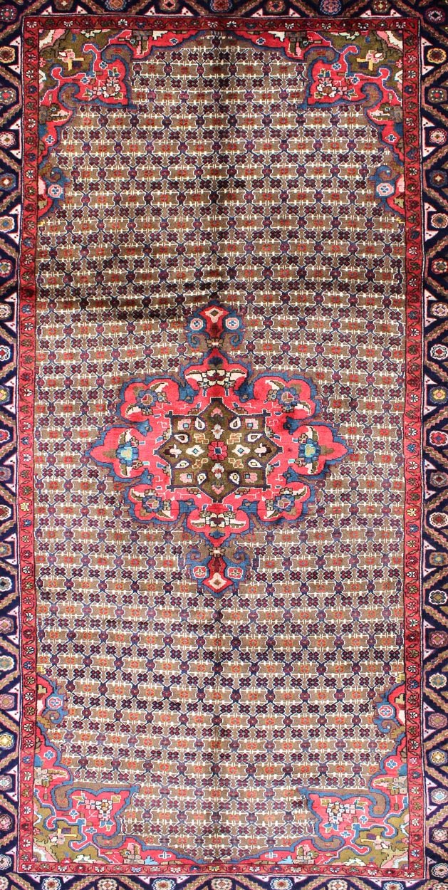 Measures: 4'10" x 9' 6" Country of Origin: Iran Type: Sarab, Hamedan Design: All - Over, Medallion. Classic Keivan Woven Arts rug H - 501 - 49 Persian Rug, Persian Sarab, Hand - Knotted Hamedan Sarab, Herati Rug, Authentic Persian Rug, Authentic S... - Keivan Woven ArtsH - 501 - 49 - 1241Rug