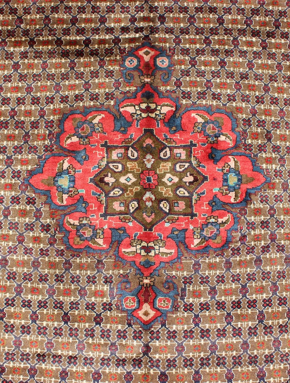 Measures: 4'10" x 9' 6" Country of Origin: Iran Type: Sarab, Hamedan Design: All - Over, Medallion. Classic Keivan Woven Arts rug H - 501 - 49 Persian Rug, Persian Sarab, Hand - Knotted Hamedan Sarab, Herati Rug, Authentic Persian Rug, Authentic S... - Keivan Woven ArtsH - 501 - 49 - 1241Rug