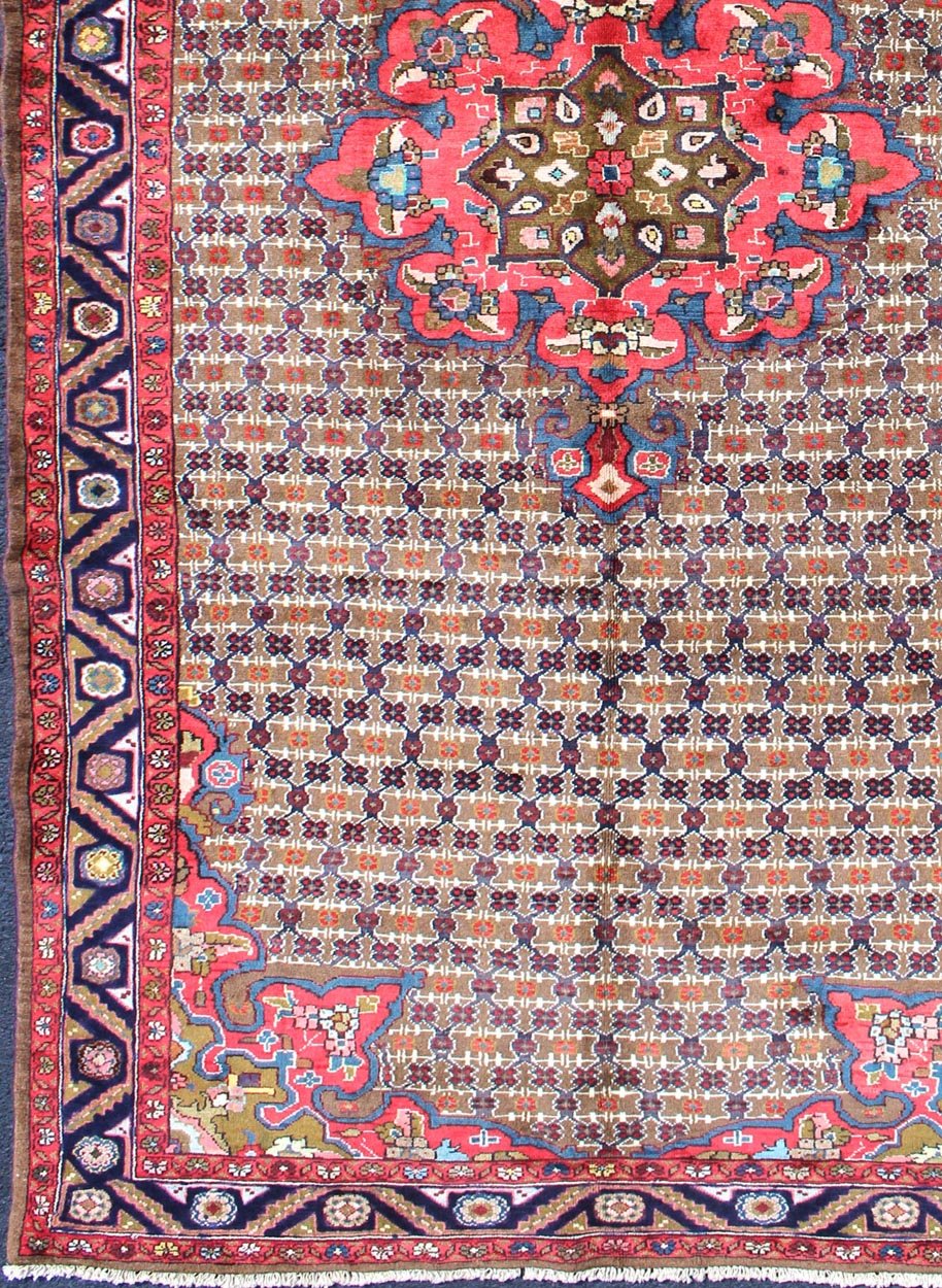 Measures: 4'10" x 9' 6" Country of Origin: Iran Type: Sarab, Hamedan Design: All - Over, Medallion. Classic Keivan Woven Arts rug H - 501 - 49 Persian Rug, Persian Sarab, Hand - Knotted Hamedan Sarab, Herati Rug, Authentic Persian Rug, Authentic S... - Keivan Woven ArtsH - 501 - 49 - 1241Rug