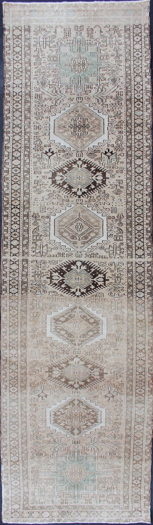 Vintage Persian Karadjeh Runner with Medallions Karadjeh Vintage Runner with Multi - Medallion Design from Persia, rug 510 - 35, country of origin / type: Iran / Karadjeh, circa mid - 20th century This magnificent Persian Karajeh from the mid - 2... - Keivan Woven ArtsH - 510 - 35 - 1330Rug