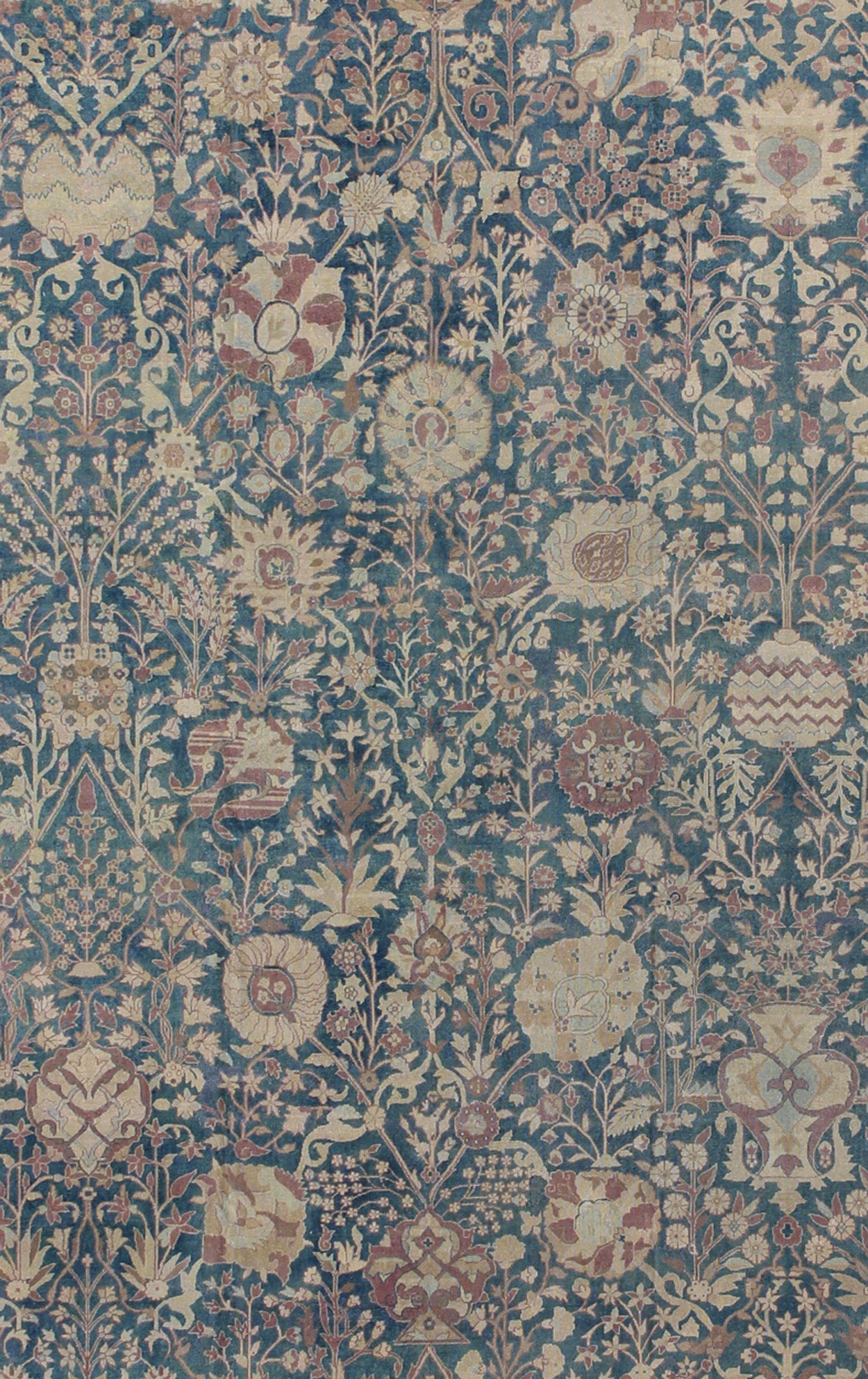 Stunning Antique Indian Agra 19th Century Vase Carpet in Teal Background, Agra Vase Carpet, Persian Vase Rug. kwarugs / HAS - 5488, Kerman Vase Carpet. 18th and 19th Century Antique Vase Carpet. Antique vase Kerman rugs from are special, consider... - Keivan Woven ArtsHAS - 5488 - 2476Rug