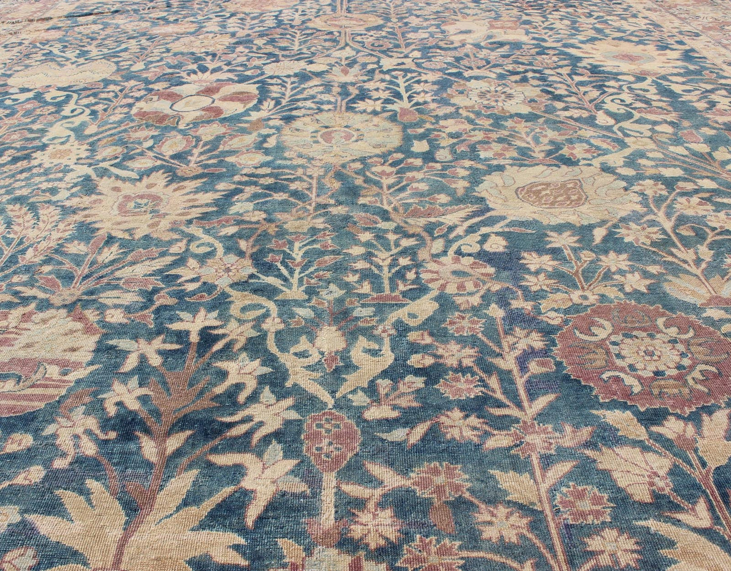 Stunning Antique Indian Agra 19th Century Vase Carpet in Teal Background, Agra Vase Carpet, Persian Vase Rug. kwarugs / HAS - 5488, Kerman Vase Carpet. 18th and 19th Century Antique Vase Carpet. Antique vase Kerman rugs from are special, consider... - Keivan Woven ArtsHAS - 5488 - 2476Rug