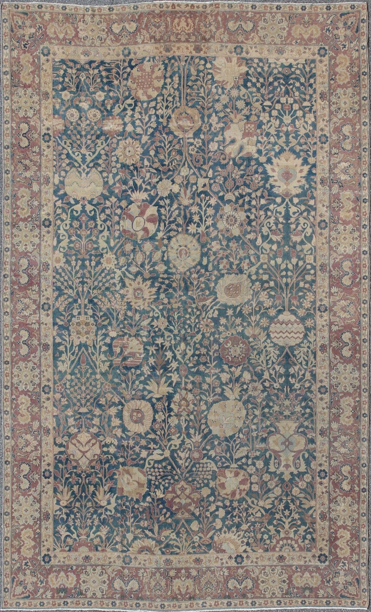 Stunning Antique Indian Agra 19th Century Vase Carpet in Teal Background, Agra Vase Carpet, Persian Vase Rug. kwarugs / HAS - 5488, Kerman Vase Carpet. 18th and 19th Century Antique Vase Carpet. Antique vase Kerman rugs from are special, consider... - Keivan Woven ArtsHAS - 5488 - 2476Rug