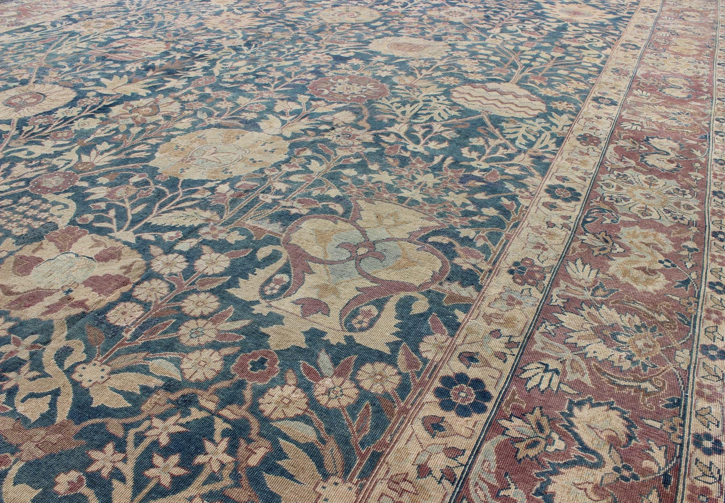 Stunning Antique Indian Agra 19th Century Vase Carpet in Teal Background, Agra Vase Carpet, Persian Vase Rug. kwarugs / HAS - 5488, Kerman Vase Carpet. 18th and 19th Century Antique Vase Carpet. Antique vase Kerman rugs from are special, consider... - Keivan Woven ArtsHAS - 5488 - 2476Rug