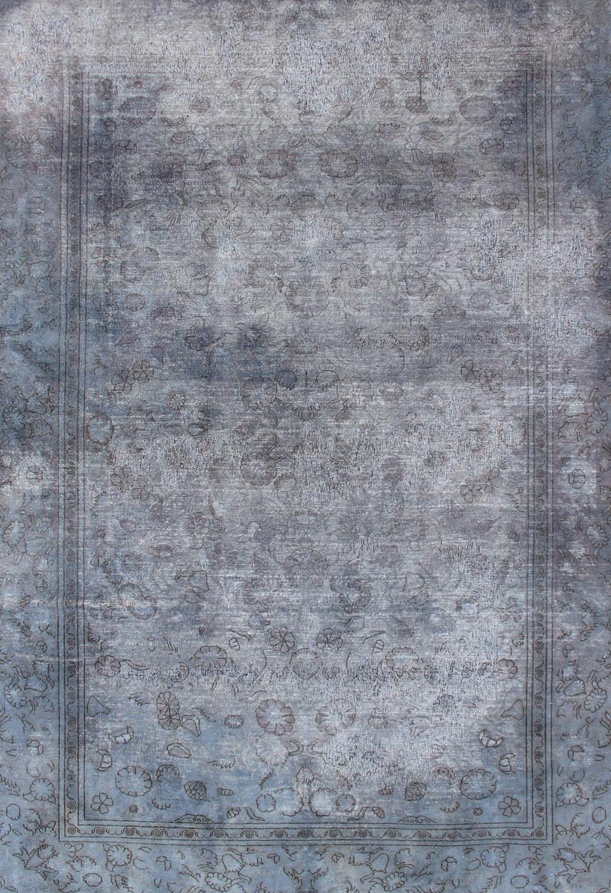 Vintage Indian Amritsar Rug in Gray Tones and Brown Highlights by Keivan Woven Arts Keivan Woven Arts - Midcentury vintage Indian distressed Amritsar rug in shades of gray, keivan Woven Arts/ rug HAS - 6277, country of origin / type: Indian / Amri... - Keivan Woven ArtsHAS - 6277 - 1913Rug