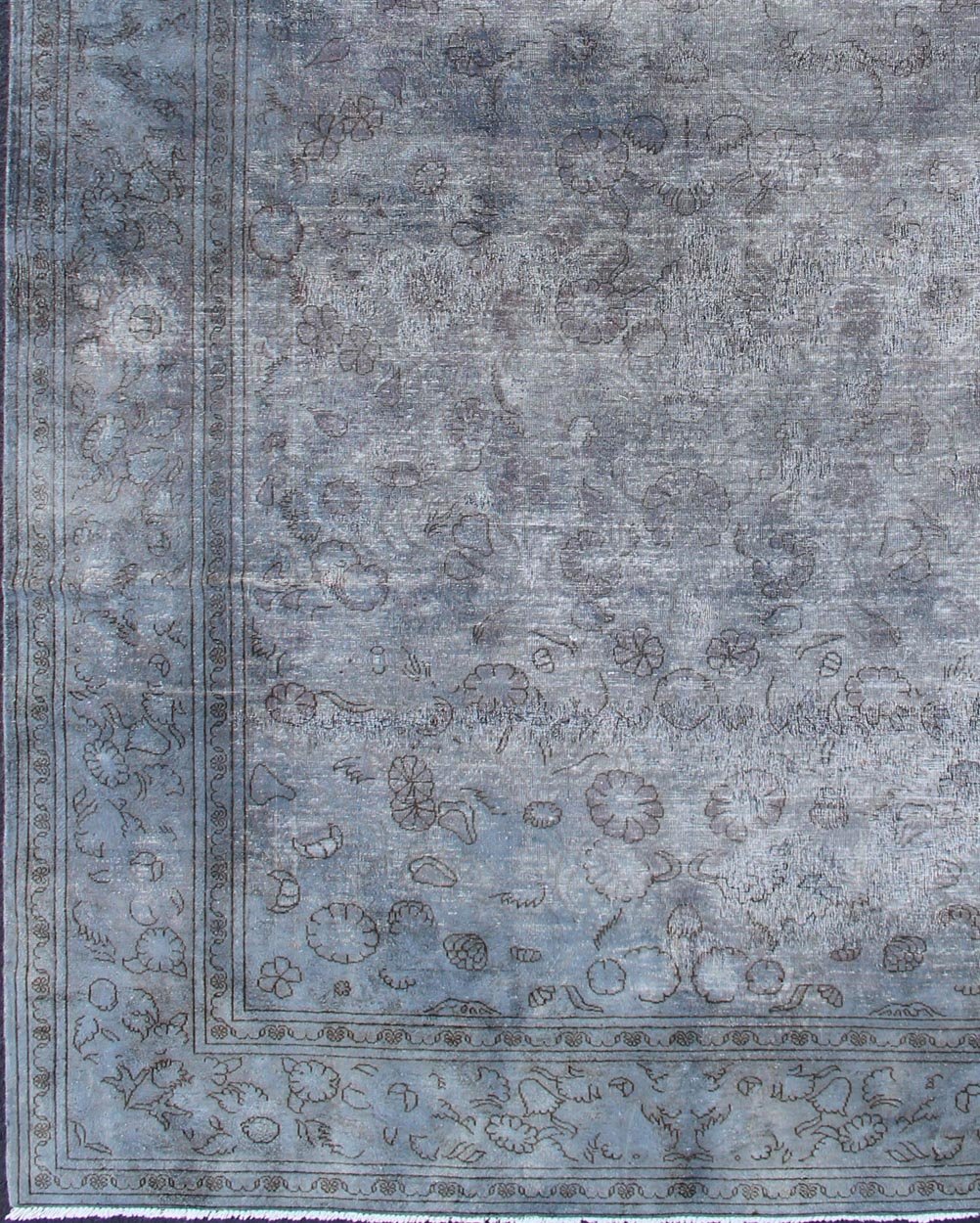 Vintage Indian Amritsar Rug in Gray Tones and Brown Highlights by Keivan Woven Arts Keivan Woven Arts - Midcentury vintage Indian distressed Amritsar rug in shades of gray, keivan Woven Arts/ rug HAS - 6277, country of origin / type: Indian / Amri... - Keivan Woven ArtsHAS - 6277 - 1913Rug