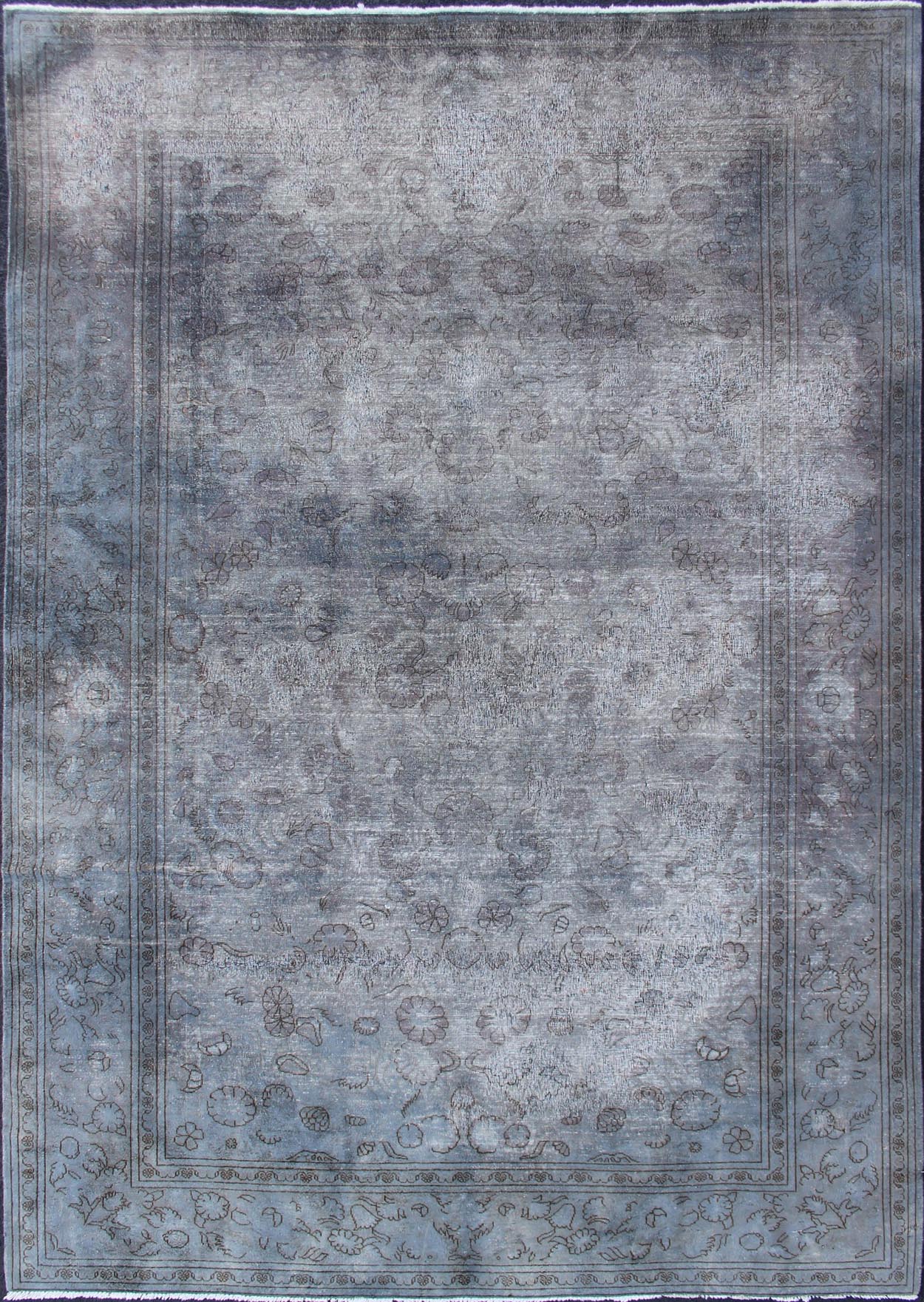 Vintage Indian Amritsar Rug in Gray Tones and Brown Highlights by Keivan Woven Arts Keivan Woven Arts - Midcentury vintage Indian distressed Amritsar rug in shades of gray, keivan Woven Arts/ rug HAS - 6277, country of origin / type: Indian / Amri... - Keivan Woven ArtsHAS - 6277 - 1913Rug