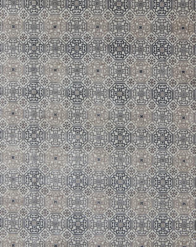 Vintage Afghan Khotan Rug. Measures: 8'2 X 10'3. This Gorgeous Vintage Afghan Khotan Rug features an all - over repeating geometric design with and exquisite border. The blend of natural colors in shades of brown, grey and pastels give this rug a w... - Keivan Woven ArtsIN - BAM - 59078 - 8289Rug