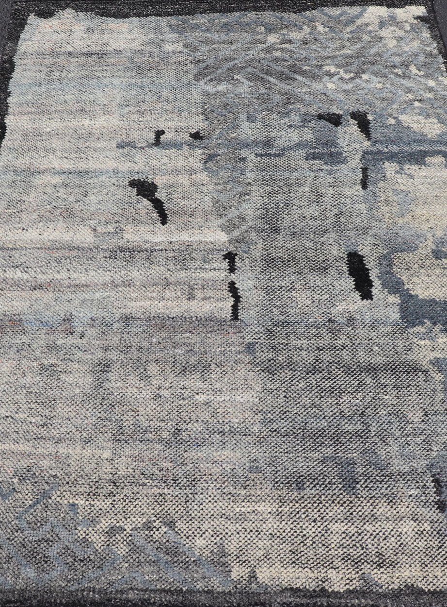 Indian Modern Abstract Area Rug With All - Over Modern Design Measures 4' x 6' This modern piece was crafted in India during the 2010's. This abstract modern design with these stylizations being found more and more often in modern interio... - Keivan Woven ArtsIN - ILM - 159 - MK - 5039 - 20904