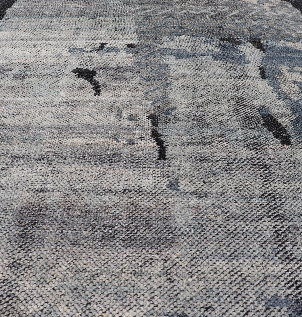 Modern Abstract Area Rug in Dark Neutrals, All - Over Minimal Design Measures 4' x 5'11 This abstract modern design is very popular, with these stylizations being found more and more often in modern interiors and magazines. The sporadic pl... - Keivan Woven ArtsIN - ILM - 160 - MK - 5039 - 20910