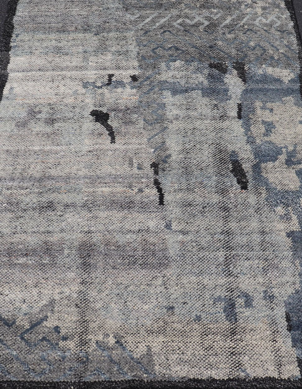 Modern Abstract Area Rug in Dark Neutrals, All - Over Minimal Design Measures 4' x 5'11 This abstract modern design is very popular, with these stylizations being found more and more often in modern interiors and magazines. The sporadic pl... - Keivan Woven ArtsIN - ILM - 160 - MK - 5039 - 20910