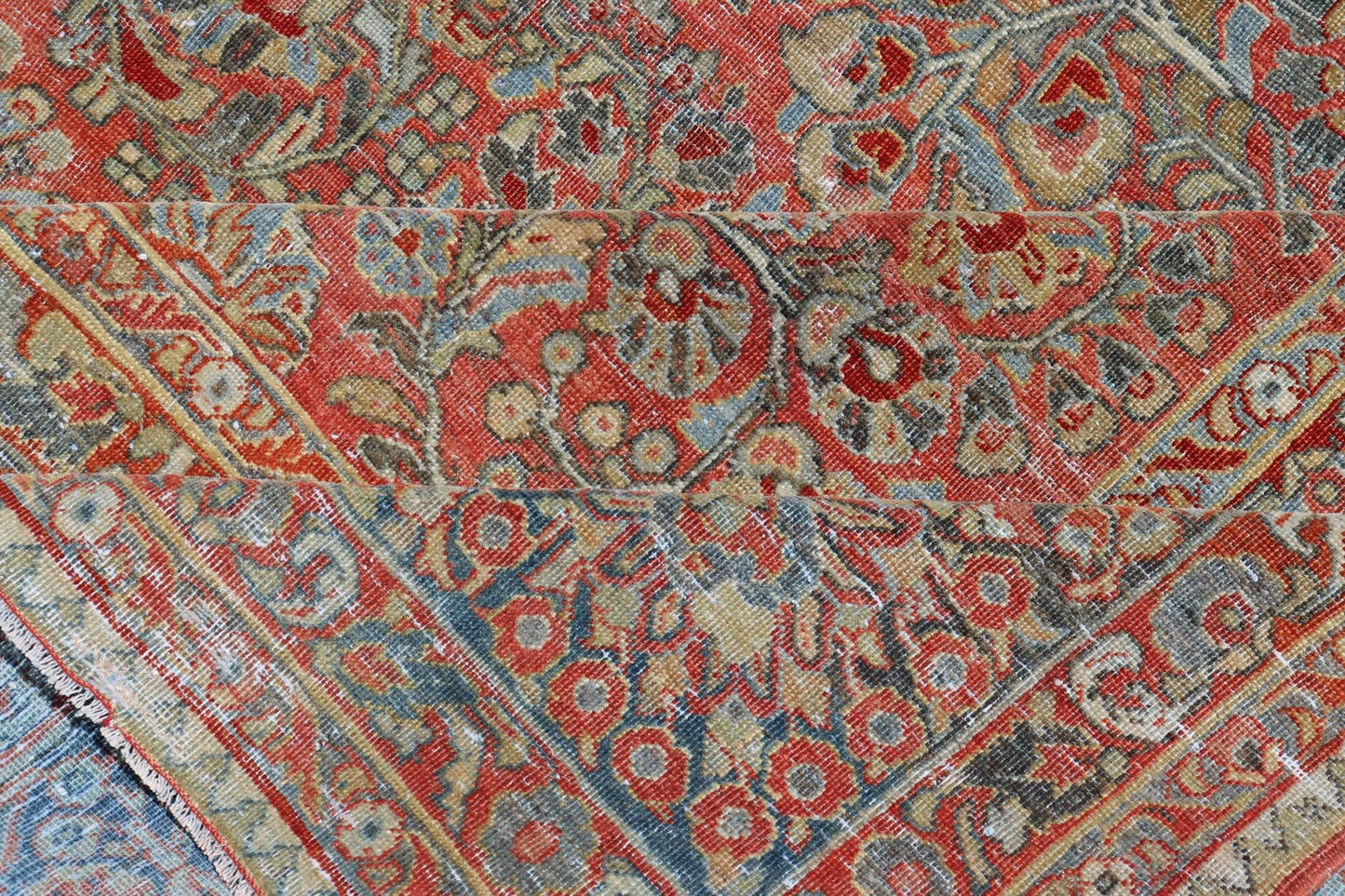 Antique Persian Sarouk withall - over floral design on a light red field. Keivan Woven Arts / J10 - 1101, country of origin / type: Iran / Sarouk circa 1920 Measures: 10'2 x 13'3 This wonderful early 20th century Persian Sarouk carpet features a mas... - Keivan Woven ArtsJ10 - 1101 - 2237Rug