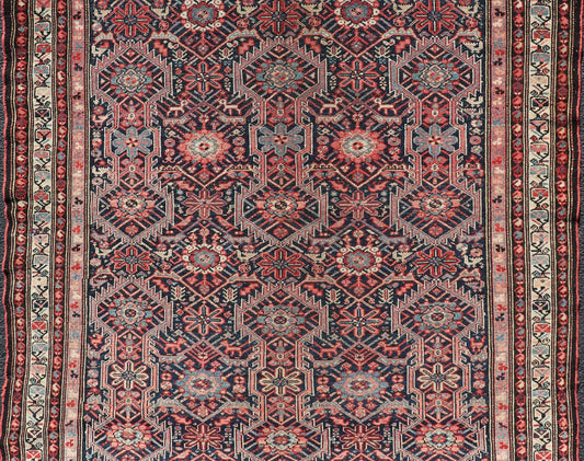 Jewel - Toned Antique Fine Persian Malayer with All - Over Geometric Design Red, blue, ivory, and multicolored Persian antique Long Malayer Runner with geometric floral design, kwarugs/ KBE - 200206, country of origin / type: Iran / Malayer, circa 19... - Keivan Woven ArtsKBE - 200206 - 12657Rug