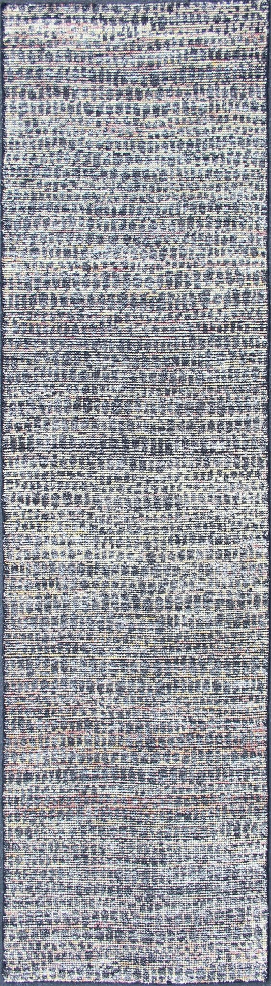 Modern Design Runner with All - over Checkerboard Design. Charcoal, yellow, Blue and white tones rug with modern free flowing design, rug AKHN - 1004 - POLLOC - 02, country of origin / type: India The subdued design of this piled Checkerboard Des... - Keivan Woven ArtsKHN - 1004 - POLLOC - 02 - 13888Rug