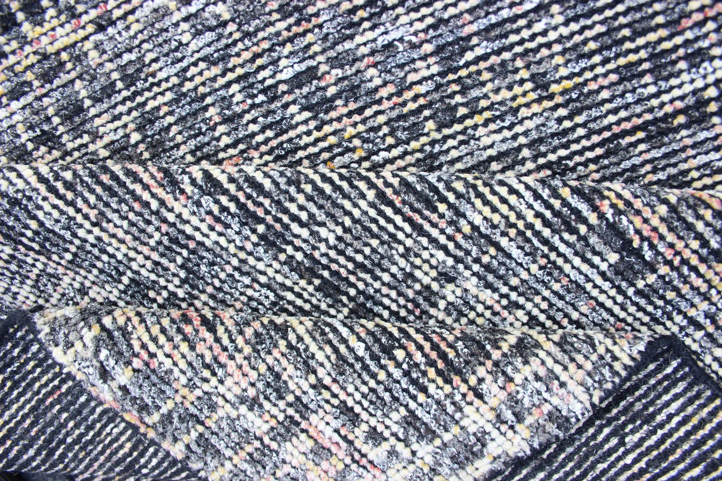 Modern Design Runner with All - over Checkerboard Design. Charcoal, yellow, Blue and white tones rug with modern free flowing design, rug AKHN - 1004 - POLLOC - 02, country of origin / type: India The subdued design of this piled Checkerboard Des... - Keivan Woven ArtsKHN - 1004 - POLLOC - 02 - 13888Rug
