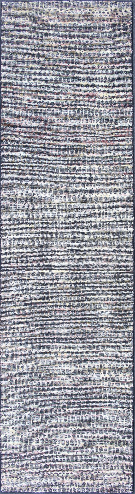 Modern Design Gallery Runner with All - over Checkerboard Design Hand - Knotted in Wool Measures: 2'7 x 10 Country of Origin: India; Type: Modern; Design: Checkered, Gingham, All - Over; Charcoal, Yellow, Blue and white tones rug with modern f... - Keivan Woven ArtsKHN - 1005 - POLLOC - 02 - 13892