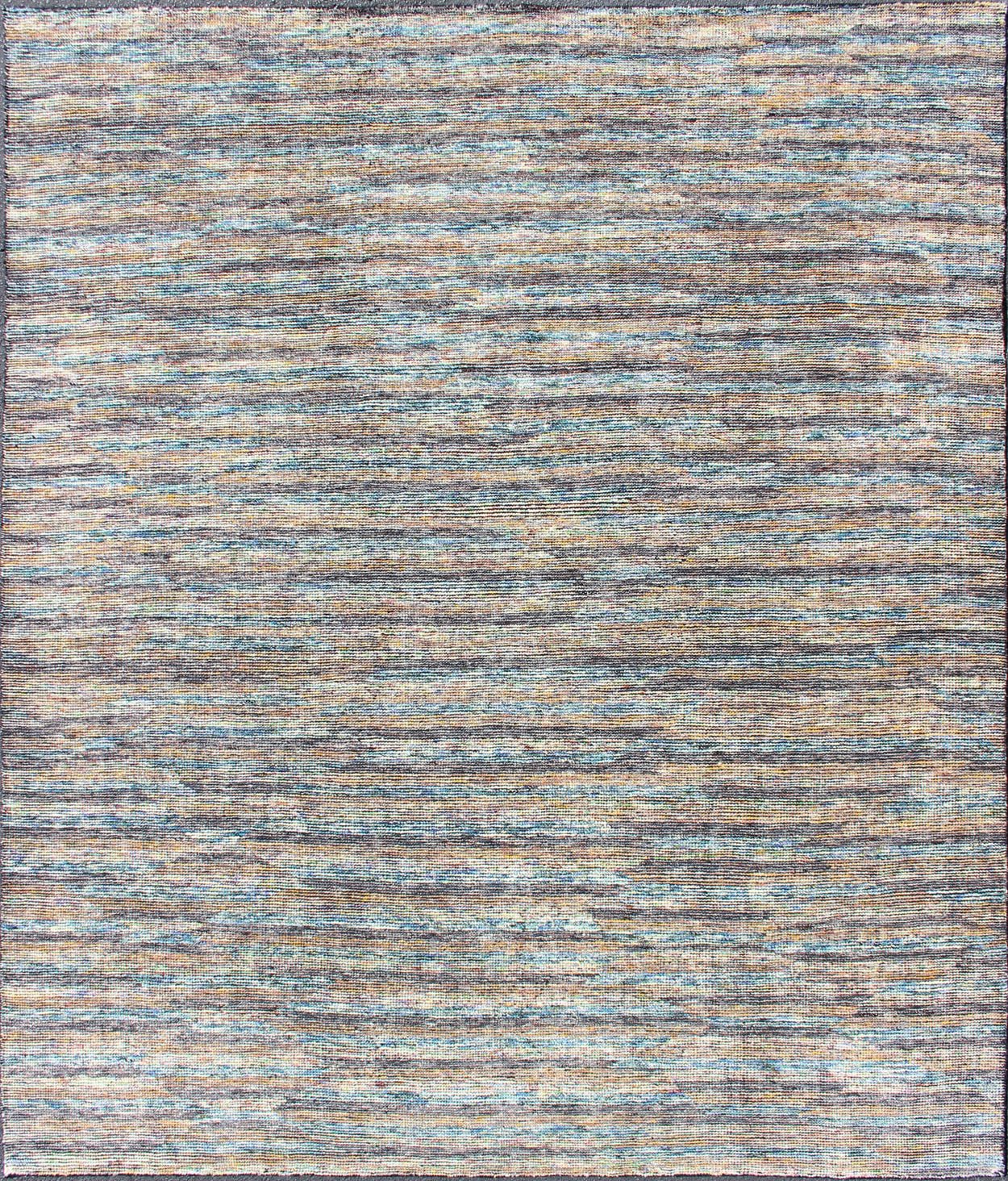 Beautiful Modern Distressed Rug in Multi Shades of Gray, Purple, Blue and Yellow. multi colored modern distressed piled rug in an abstract design, rug KHN - 1016 - TR - 976, country of origin / type: India / Modern Piled Rug. A unique blend of mod... - Keivan Woven ArtsKHN - 1016 - TR - 976 - 13494Rug