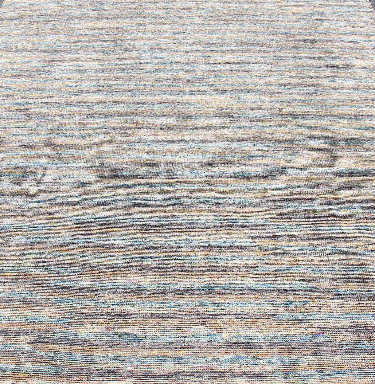 Beautiful Modern Distressed Rug in Multi Shades of Gray, Purple, Blue and Yellow. multi colored modern distressed piled rug in an abstract design, rug KHN - 1016 - TR - 976, country of origin / type: India / Modern Piled Rug. A unique blend of mod... - Keivan Woven ArtsKHN - 1016 - TR - 976 - 13494Rug